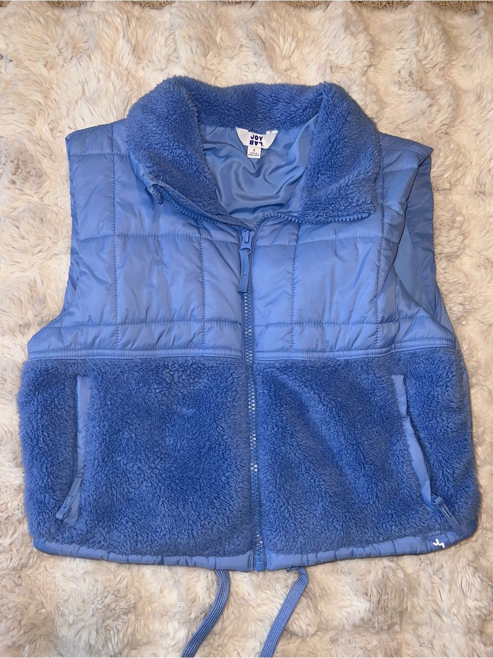 JoyLab Blue Quilted & Sherpa Vest - Picture 1 of 3